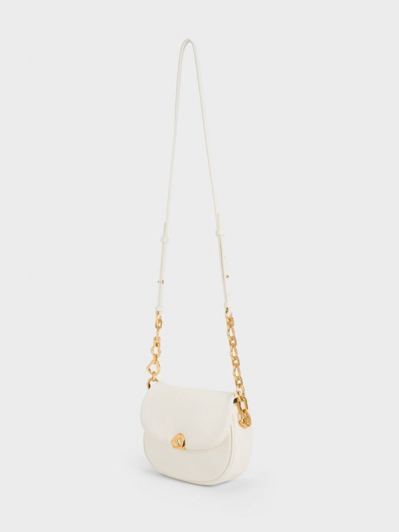 Geanta De Mana Charles & Keith Moira Braided Albi | 653UMXRZD