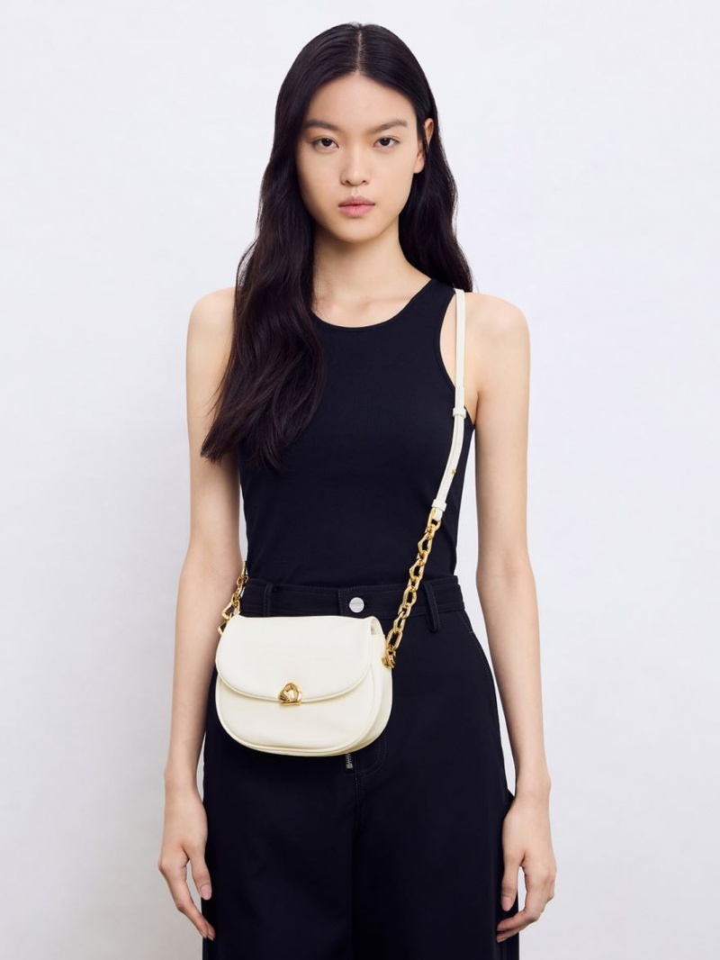 Geanta De Mana Charles & Keith Moira Braided Albi | 653UMXRZD