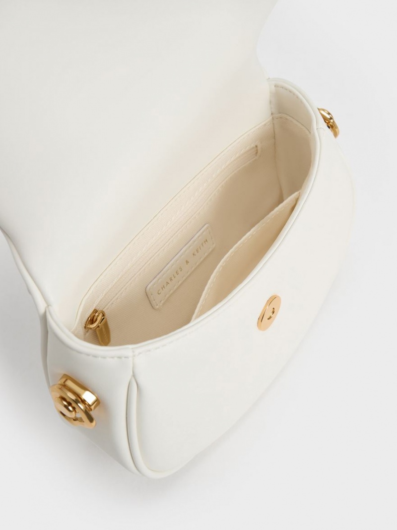 Geanta De Mana Charles & Keith Moira Braided Albi | 653UMXRZD