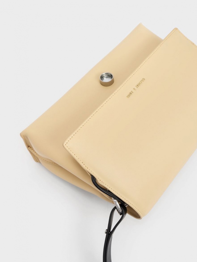 Geanta De Mana Charles & Keith Nina Piele Căptușită Bej | 063MIVHCO