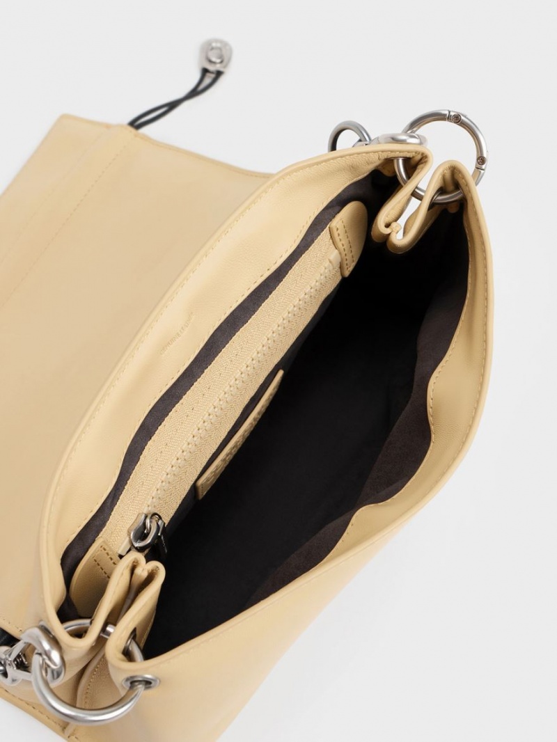 Geanta De Mana Charles & Keith Nina Piele Căptușită Bej | 063MIVHCO