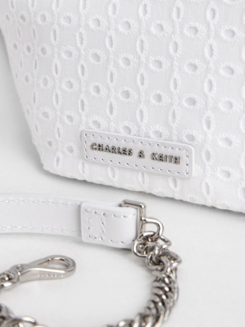 Geanta De Mana Charles & Keith Piele & Dantela Ruched Top Albi | 896UVRZPK