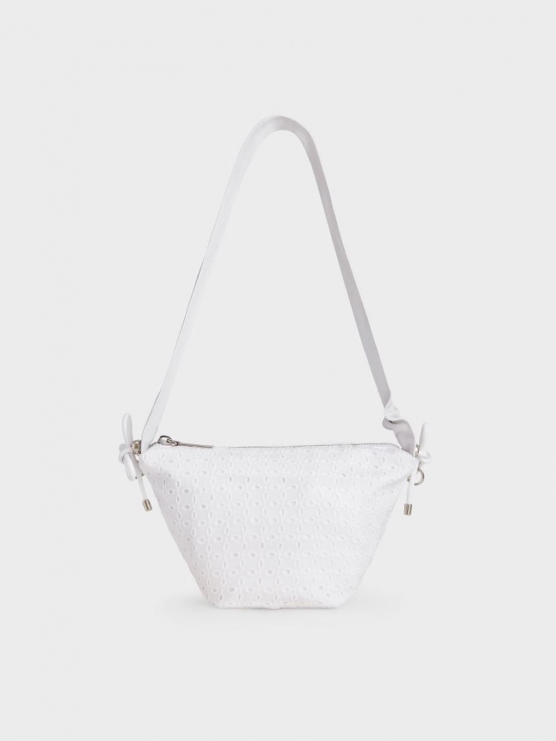 Geanta De Mana Charles & Keith Piele & Dantela Ruched Top Albi | 896UVRZPK