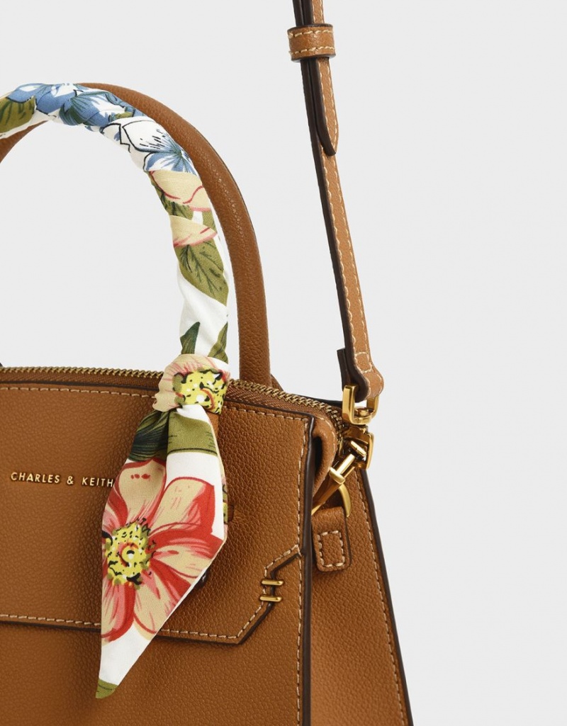 Geanta De Mana Charles & Keith Scarf-Wrapped Top Maro | 953SZKOMU