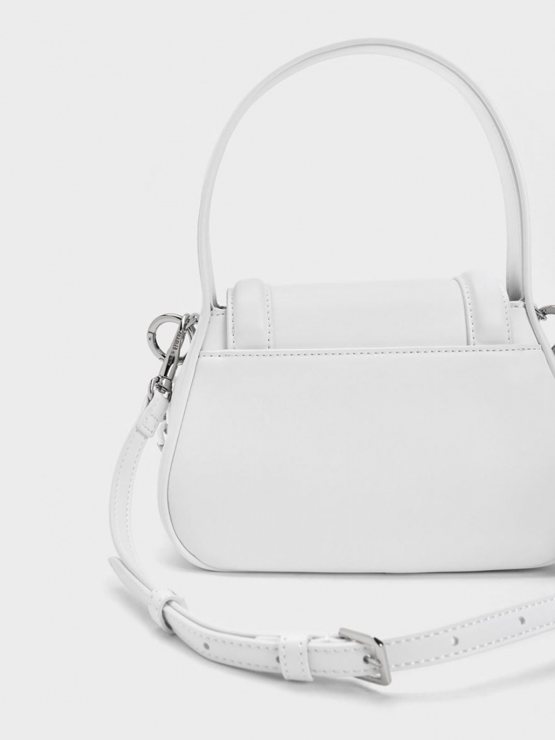 Geanta De Mana Charles & Keith Shiloh Top Albi | 201SJBWKV