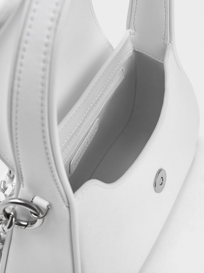 Geanta De Mana Charles & Keith Shiloh Top Albi | 201SJBWKV