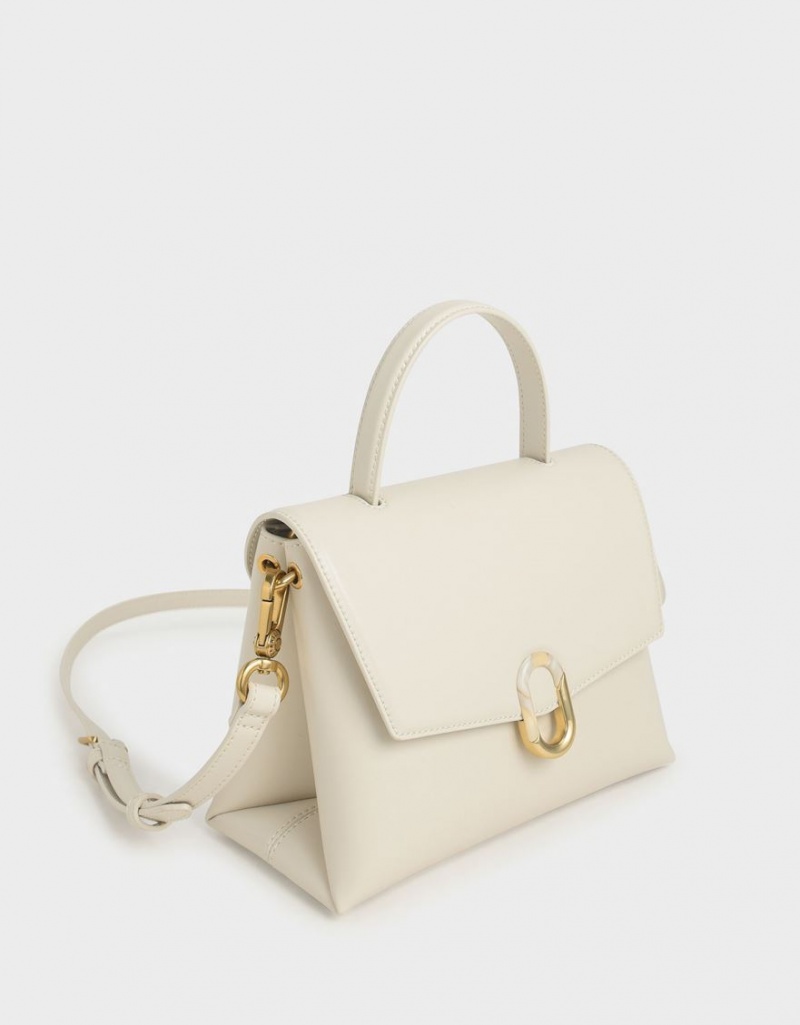 Geanta De Mana Charles & Keith Stone-Embellished Albi | 368DBUWJF