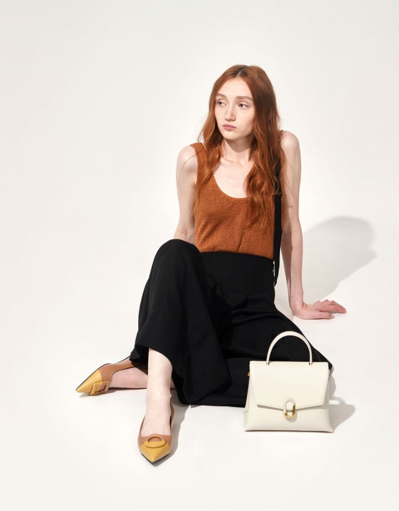 Geanta De Mana Charles & Keith Stone-Embellished Albi | 368DBUWJF
