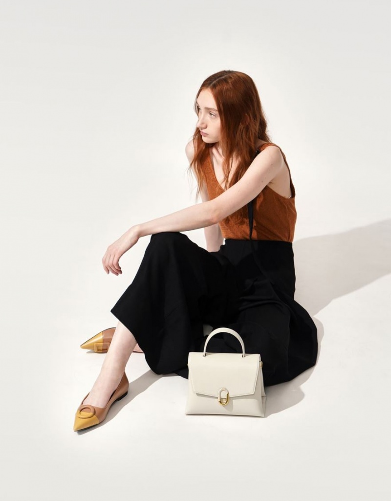 Geanta De Mana Charles & Keith Stone-Embellished Albi | 368DBUWJF