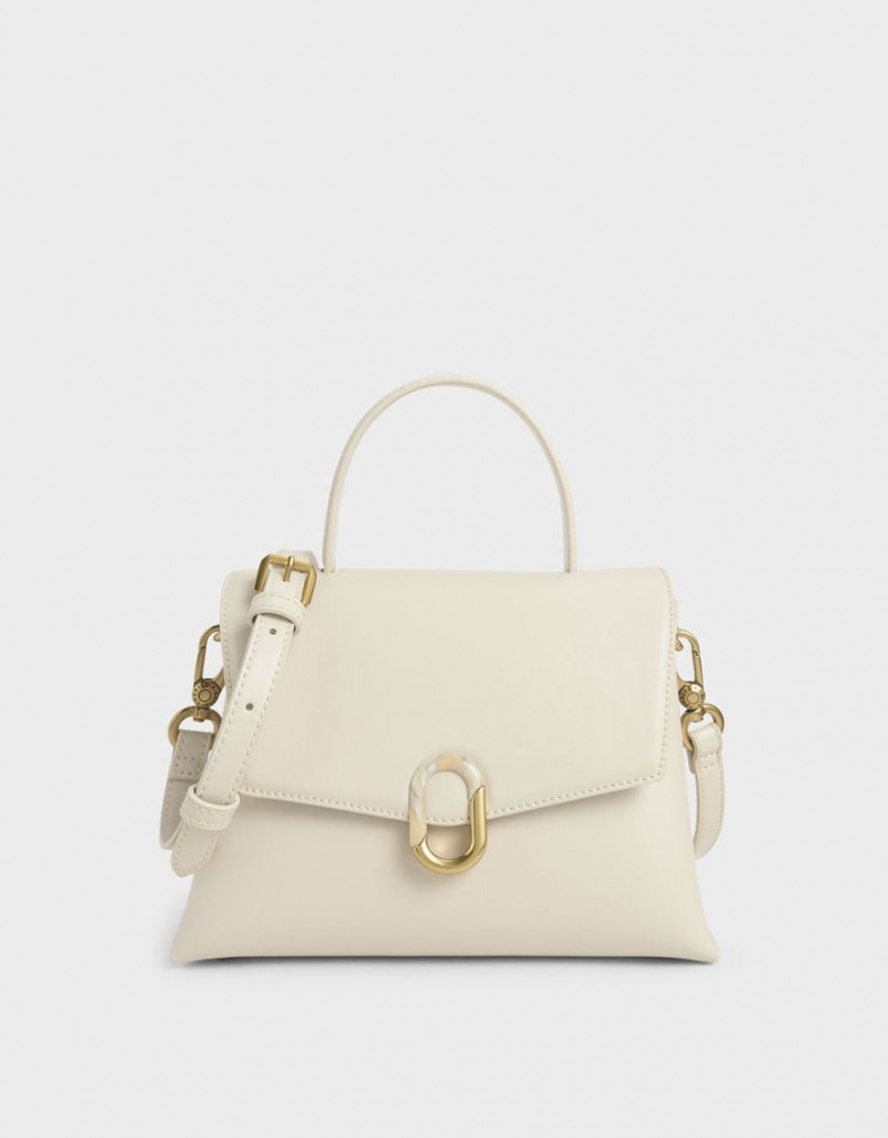 Geanta De Mana Charles & Keith Stone-Embellished Albi | 368DBUWJF
