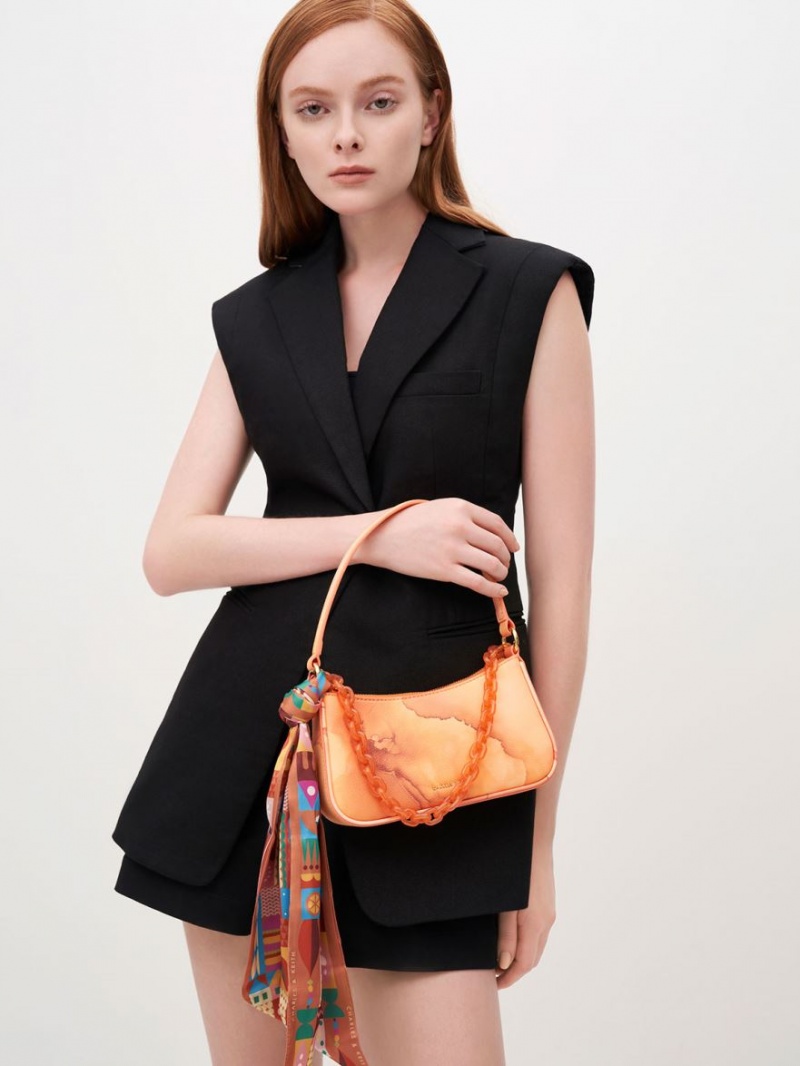 Geanta De Umar Charles & Keith Alcott Scarf Chain-Link Corai | 895NJIDCU