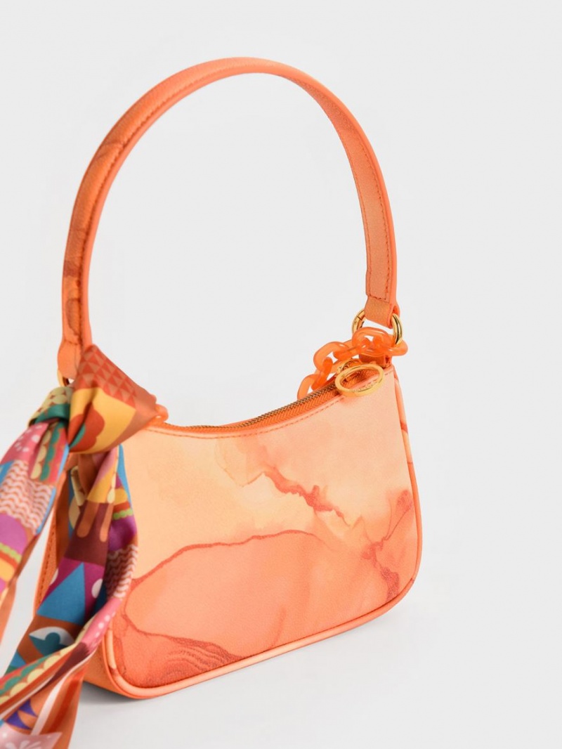 Geanta De Umar Charles & Keith Alcott Scarf Chain-Link Corai | 895NJIDCU