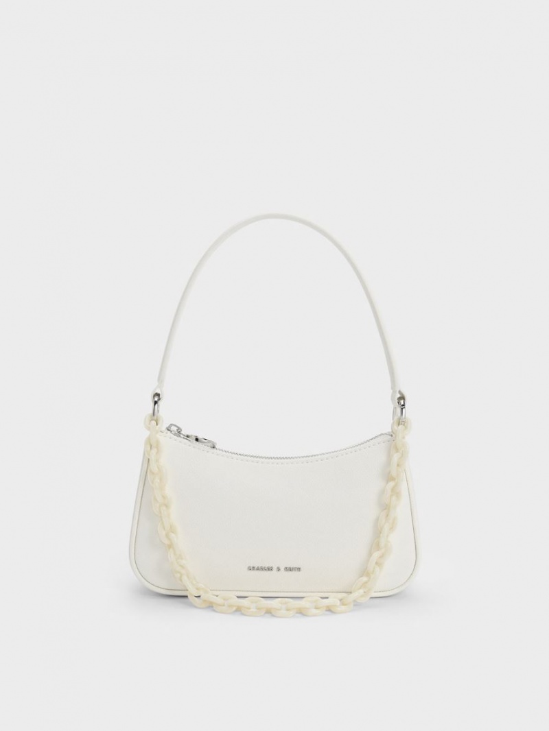 Geanta De Umar Charles & Keith Alcott Scarf Chain-Link Albi | 570SPQTBZ