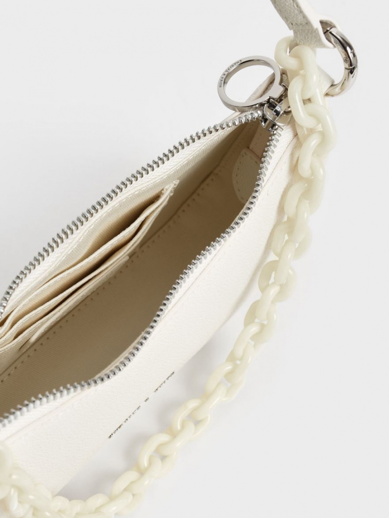Geanta De Umar Charles & Keith Alcott Scarf Chain-Link Albi | 570SPQTBZ