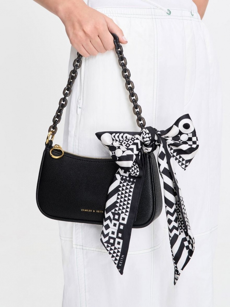 Geanta De Umar Charles & Keith Alcott Scarf Chain-Link Negrii | 270KUGCTJ