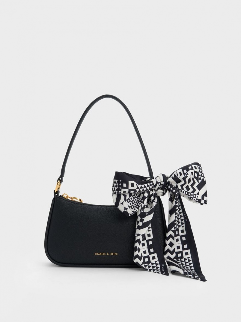 Geanta De Umar Charles & Keith Alcott Scarf Chain-Link Negrii | 270KUGCTJ
