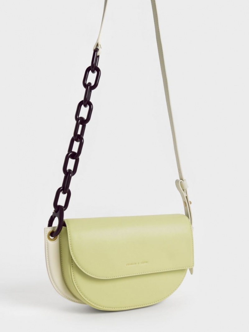 Geanta De Umar Charles & Keith Alden Half-Moon Verzi Deschis | 856NCBWYV