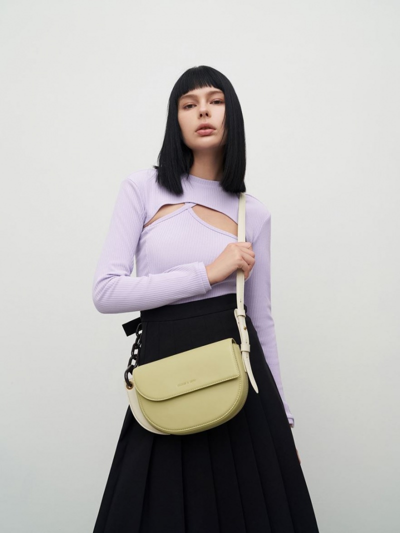 Geanta De Umar Charles & Keith Alden Half-Moon Verzi Deschis | 856NCBWYV