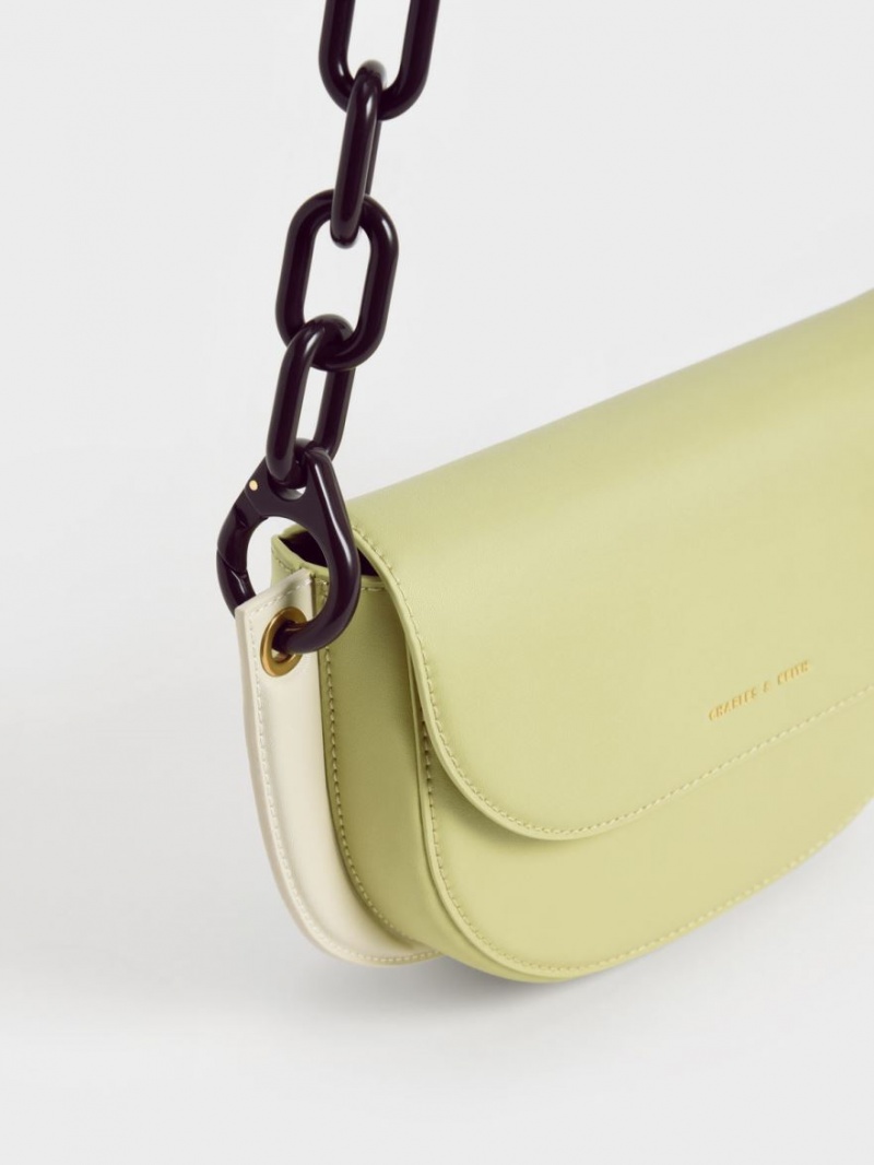 Geanta De Umar Charles & Keith Alden Half-Moon Verzi Deschis | 856NCBWYV