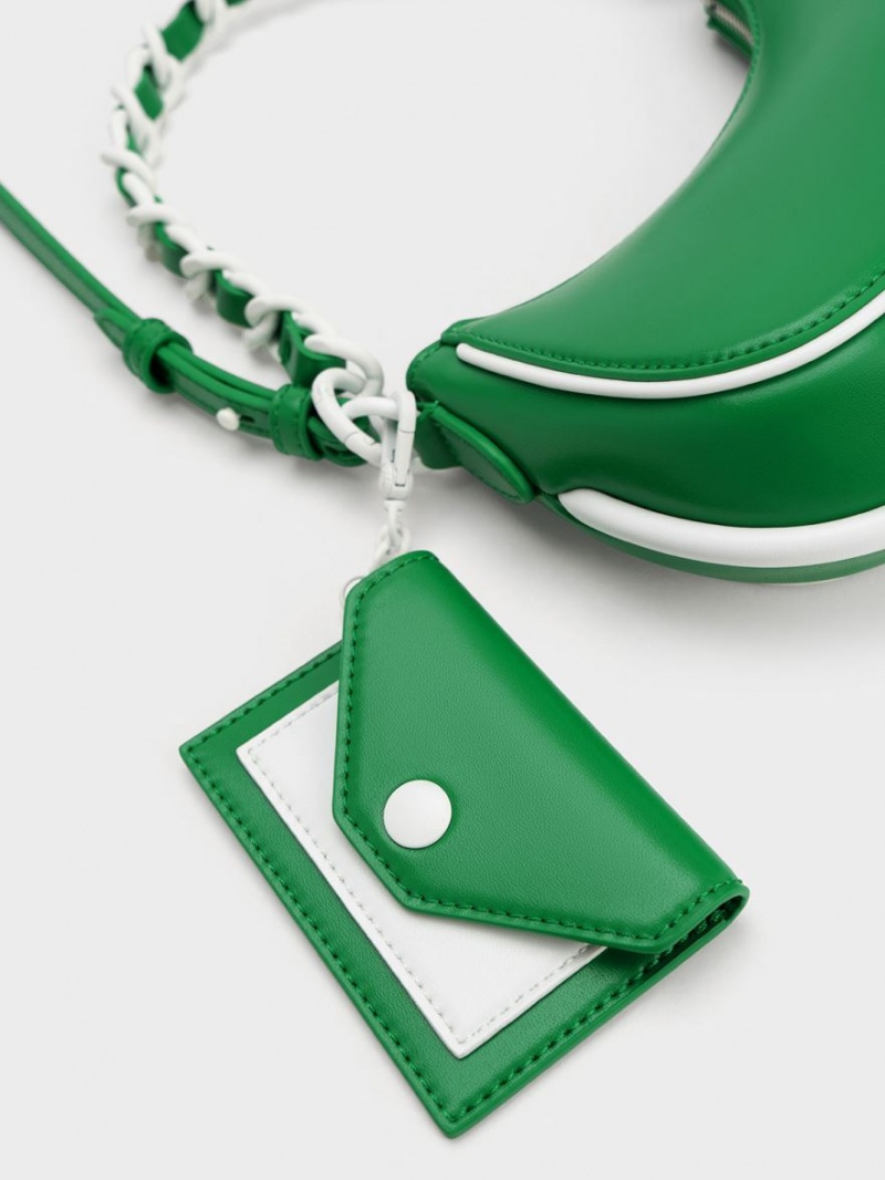 Geanta De Umar Charles & Keith Alouette Curved Verzi | 129QJPCNY