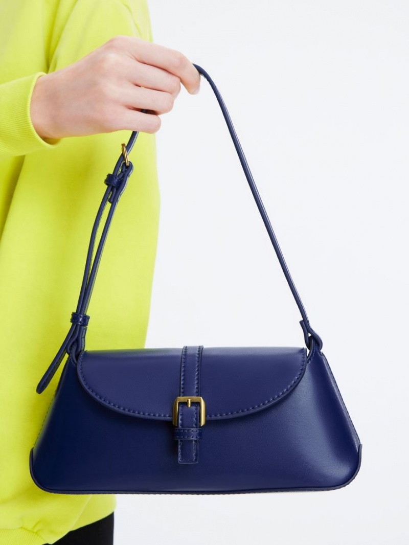 Geanta De Umar Charles & Keith Annelise Double Belted Bleumarin | 504ZTHSDW