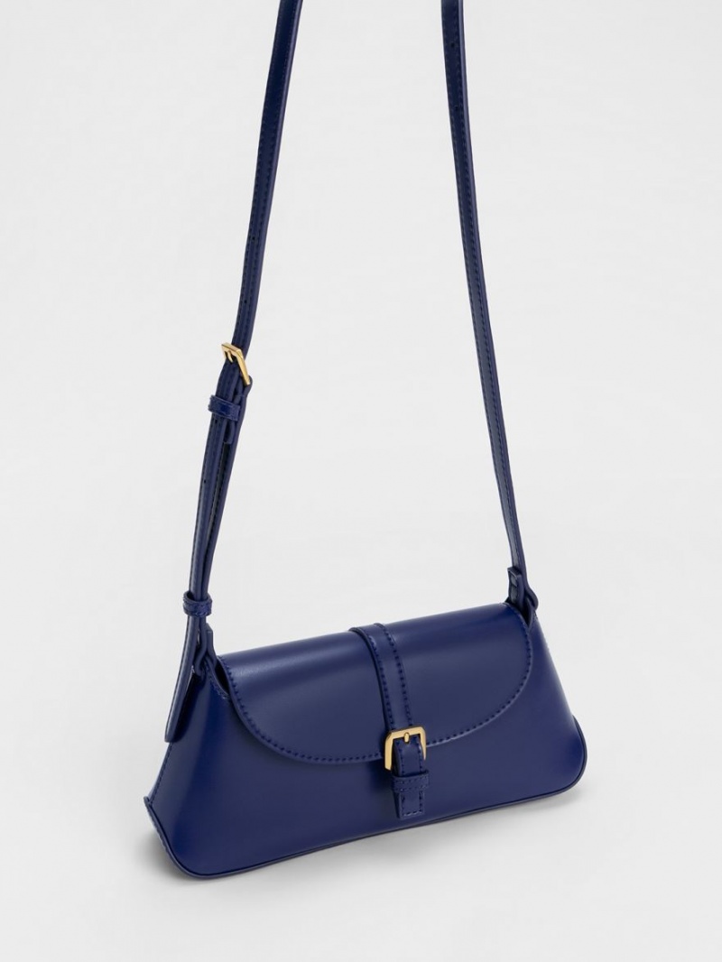 Geanta De Umar Charles & Keith Annelise Double Belted Bleumarin | 504ZTHSDW
