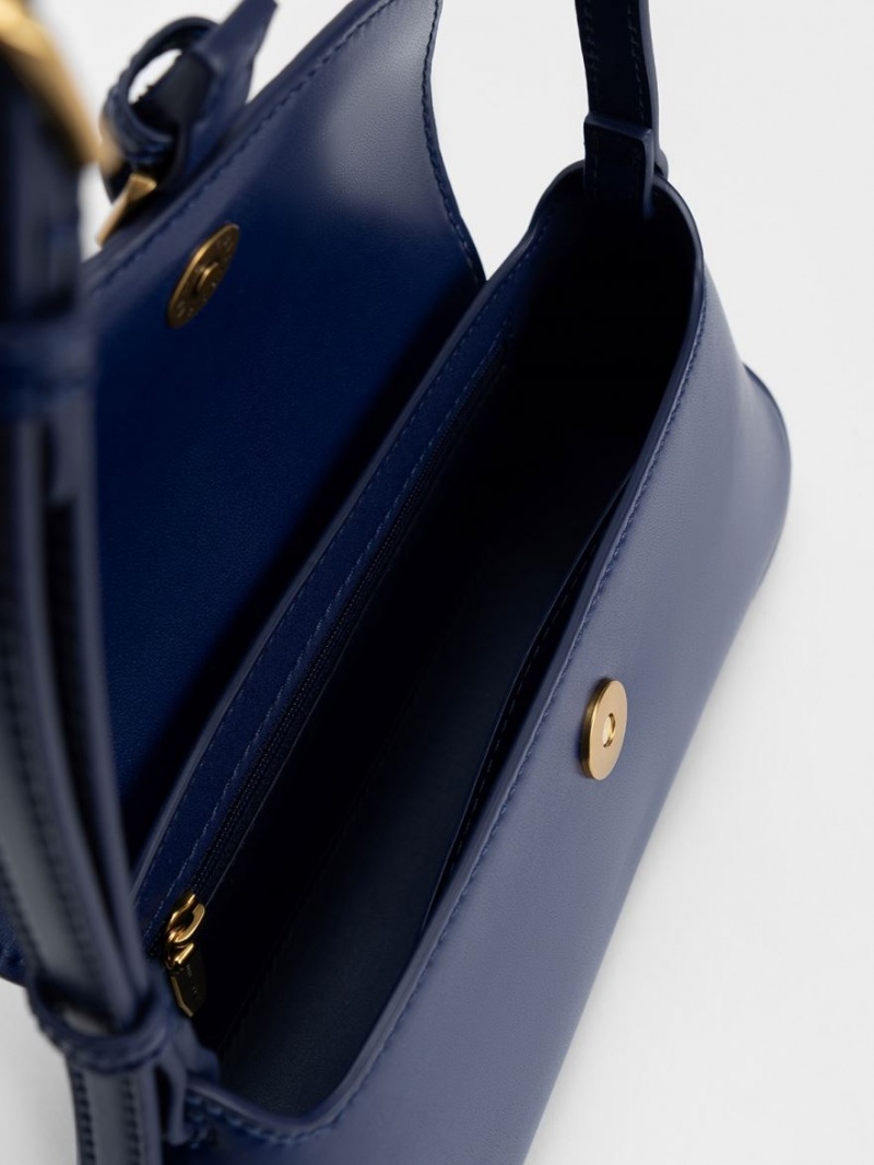 Geanta De Umar Charles & Keith Annelise Double Belted Bleumarin | 504ZTHSDW