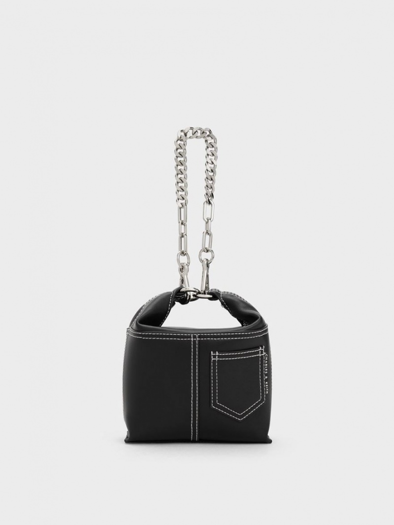 Geanta De Umar Charles & Keith Anthea Contrast-Trim Negrii | 790DKETRA