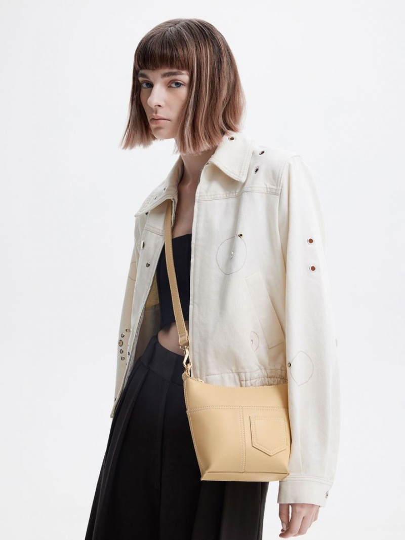 Geanta De Umar Charles & Keith Anthea Contrast-Trim Bej | 819ODMQUK
