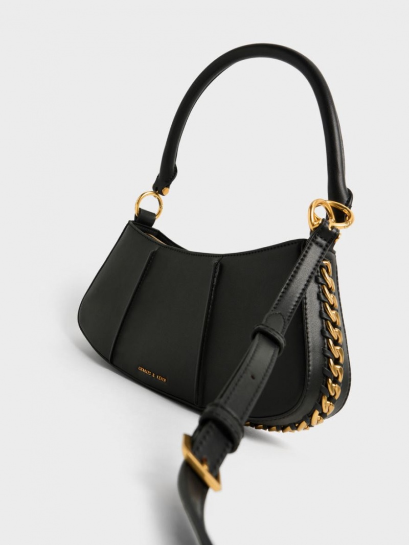 Geanta De Umar Charles & Keith Arlys Curved Negrii | 301JCQWEM