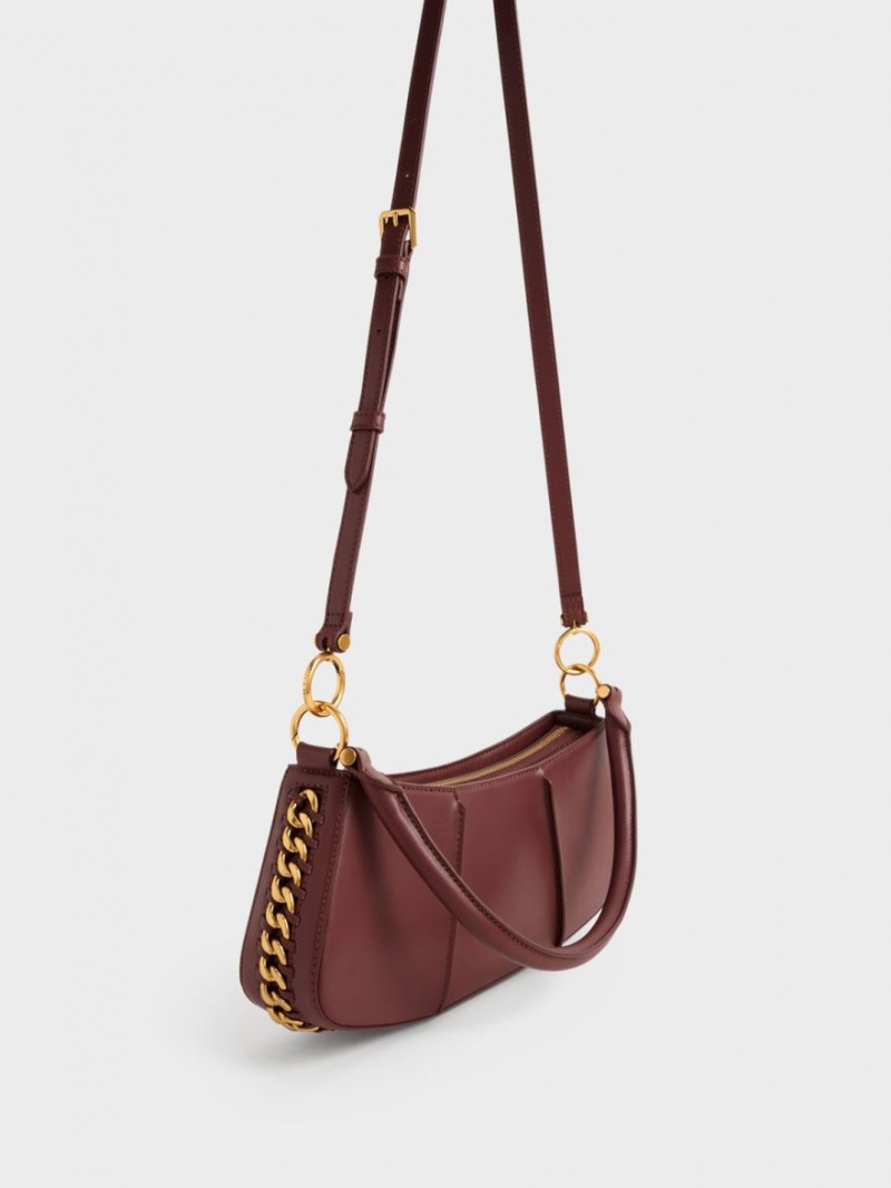 Geanta De Umar Charles & Keith Arlys Curved Ciocolata | 783NFOUQT