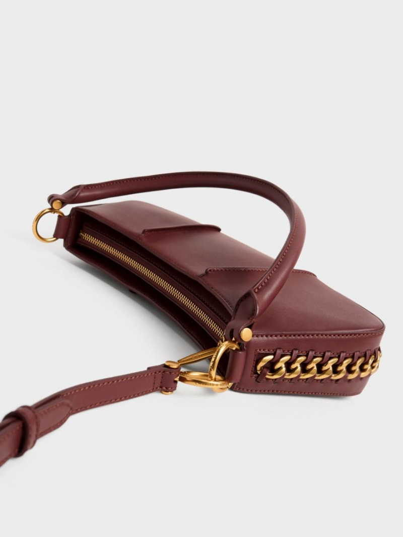 Geanta De Umar Charles & Keith Arlys Curved Ciocolata | 783NFOUQT