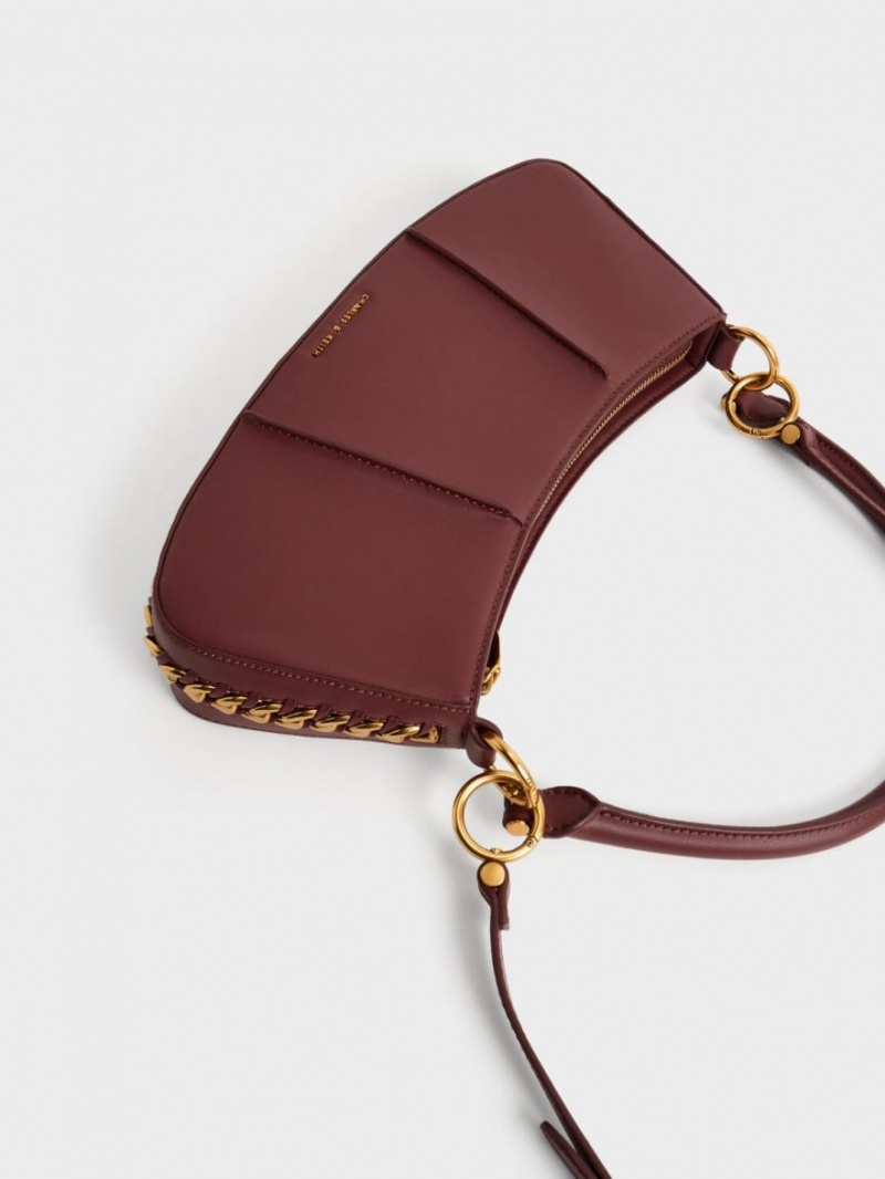 Geanta De Umar Charles & Keith Arlys Curved Ciocolata | 783NFOUQT