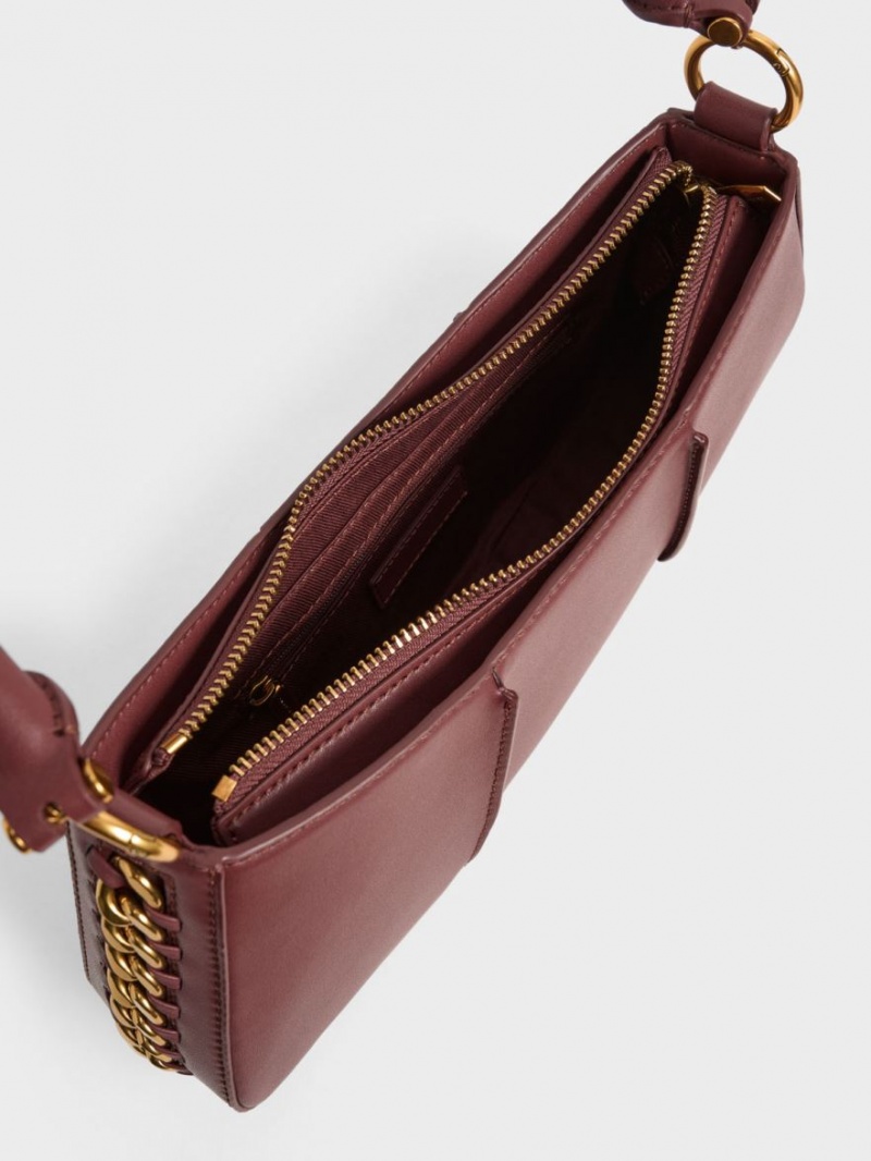 Geanta De Umar Charles & Keith Arlys Curved Ciocolata | 783NFOUQT