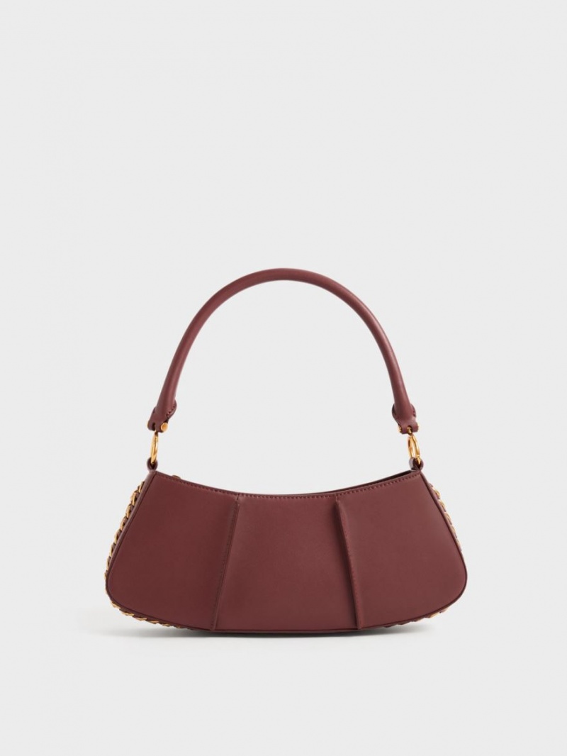 Geanta De Umar Charles & Keith Arlys Curved Ciocolata | 783NFOUQT