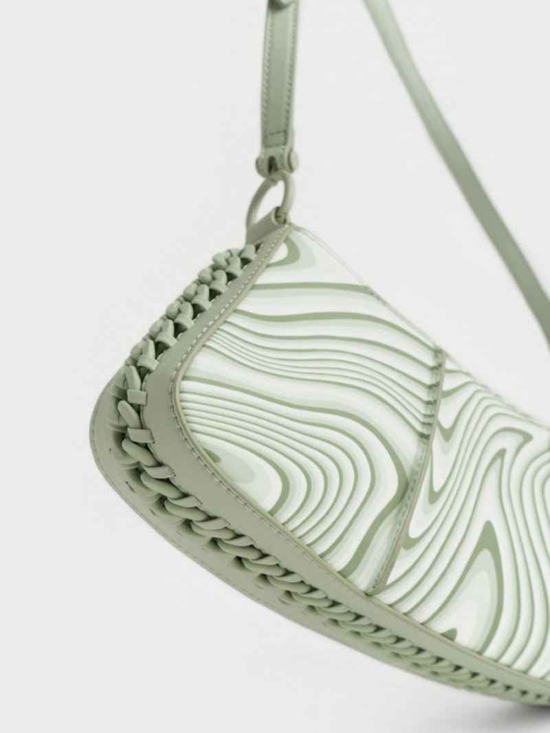 Geanta De Umar Charles & Keith Arlys Curved Verde Menta | 705XYSOWF