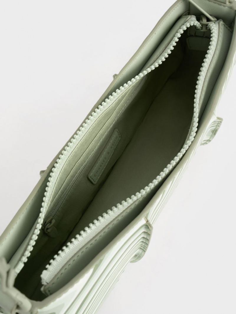 Geanta De Umar Charles & Keith Arlys Curved Verde Menta | 705XYSOWF