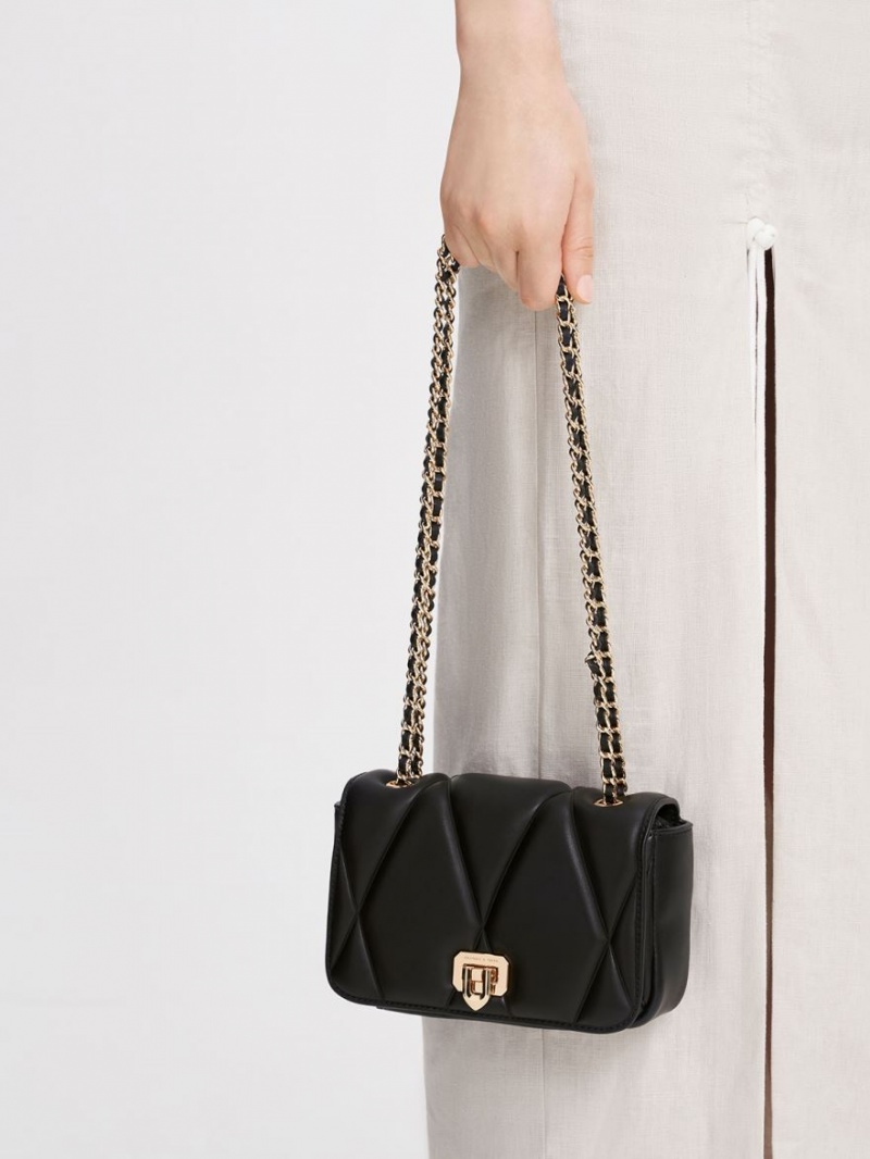 Geanta De Umar Charles & Keith Arwen Matlasat Negrii | 012DPGJFQ