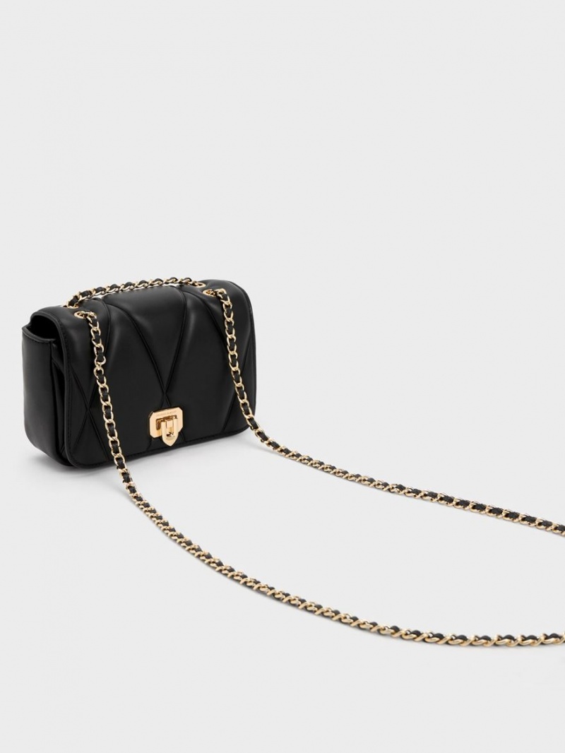 Geanta De Umar Charles & Keith Arwen Matlasat Negrii | 012DPGJFQ