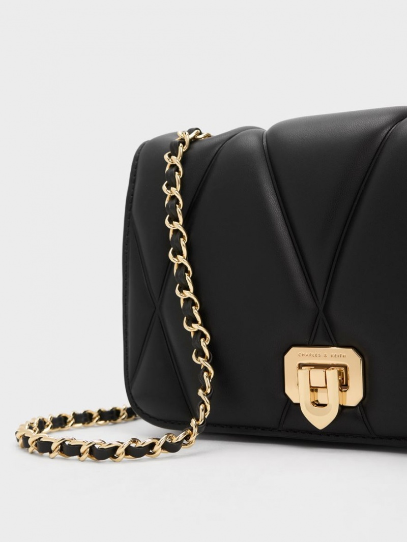 Geanta De Umar Charles & Keith Arwen Matlasat Negrii | 012DPGJFQ