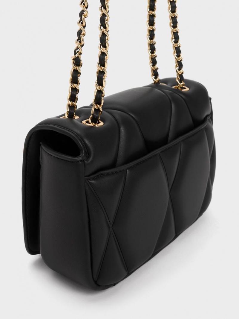 Geanta De Umar Charles & Keith Arwen Matlasat Negrii | 012DPGJFQ