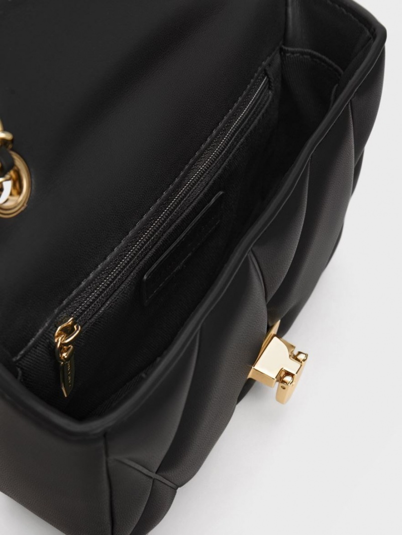 Geanta De Umar Charles & Keith Arwen Matlasat Negrii | 012DPGJFQ