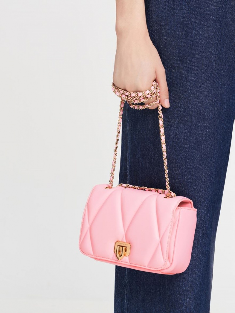 Geanta De Umar Charles & Keith Arwen Matlasat Roz | 564TFOKJP
