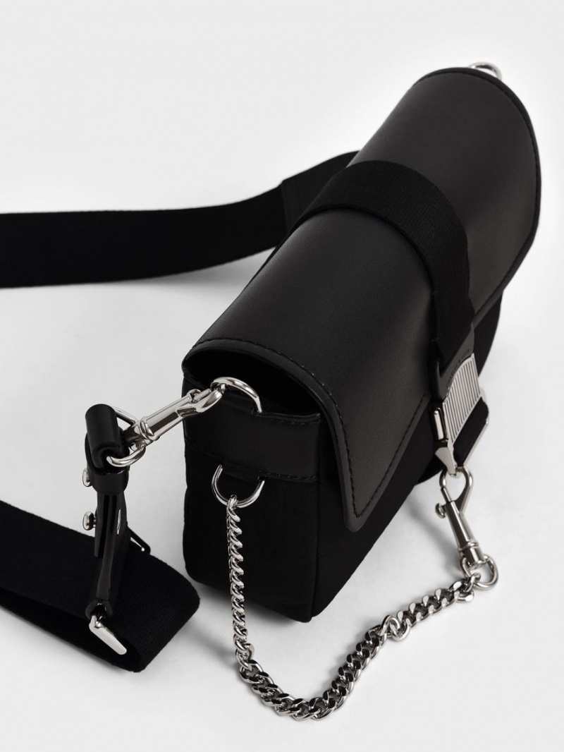 Geanta De Umar Charles & Keith Aspen Metallic Belt Cu Catarama Negrii | 294XLVSWC
