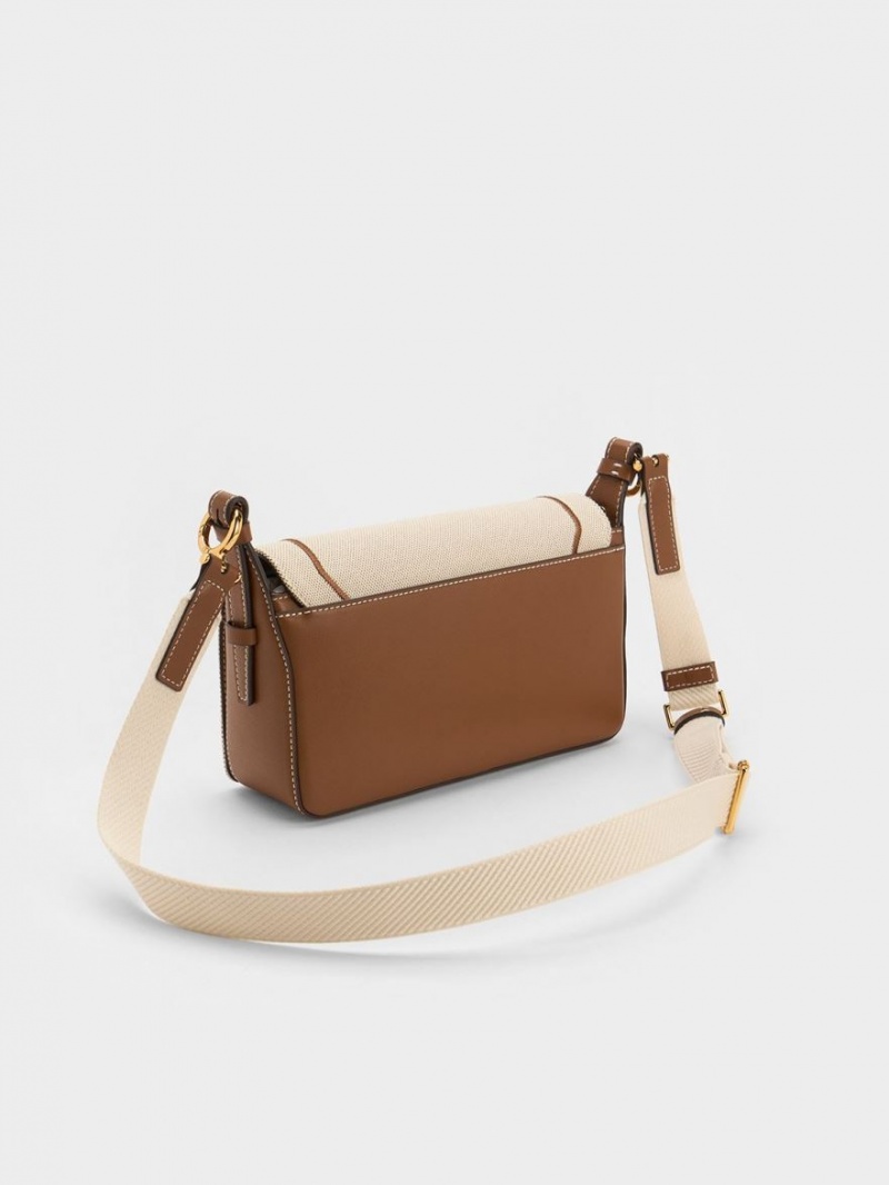 Geanta De Umar Charles & Keith Astra Chain Handle Panza Ciocolata | 348SYBCJA
