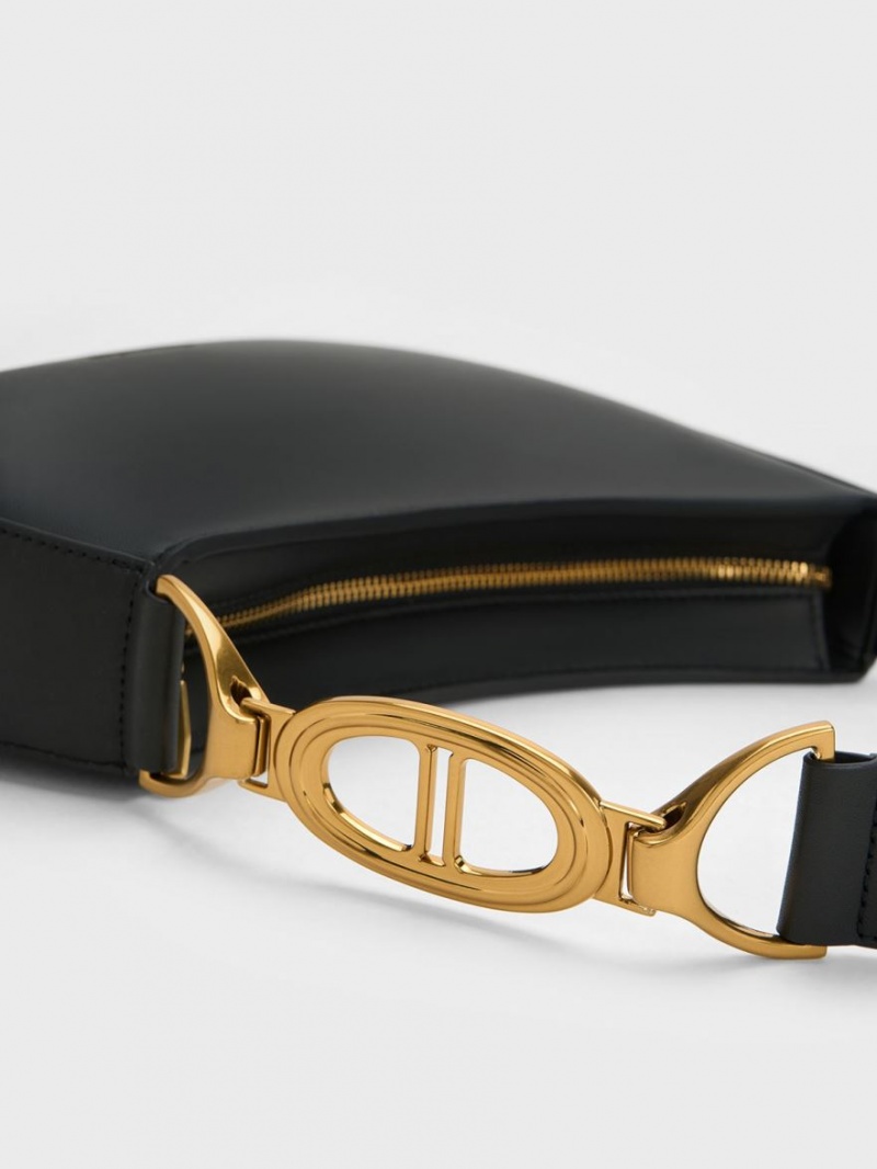 Geanta De Umar Charles & Keith Asymmetrical Negrii | 736KLYEOU