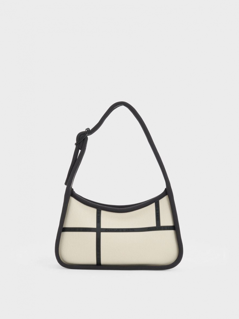 Geanta De Umar Charles & Keith Avenue Contrast-Trim Trapeze Albi | 918ZVJBCX