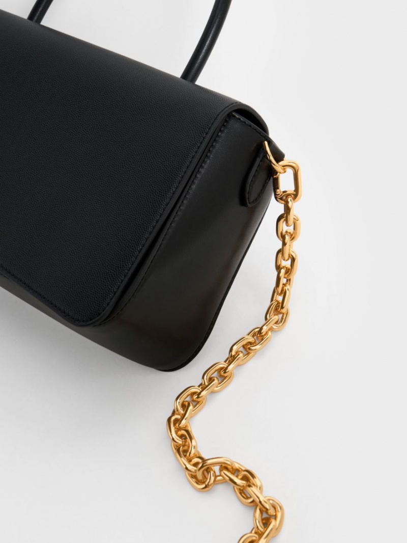 Geanta De Umar Charles & Keith Avis Elongated Handle Trapeze Negrii | 719FSKHNQ