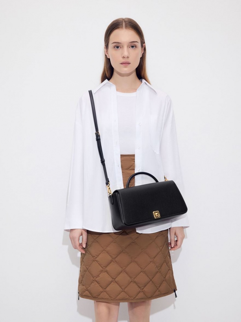 Geanta De Umar Charles & Keith Avis Elongated Handle Trapeze Negrii | 719FSKHNQ