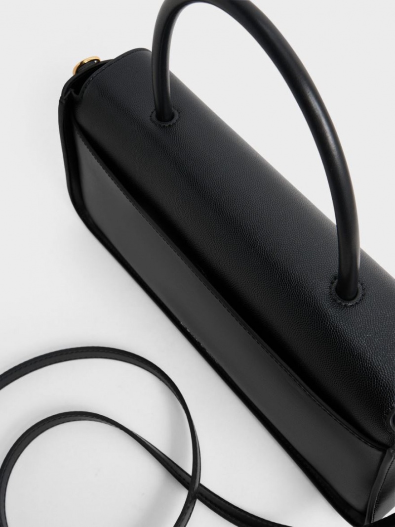 Geanta De Umar Charles & Keith Avis Elongated Handle Trapeze Negrii | 719FSKHNQ